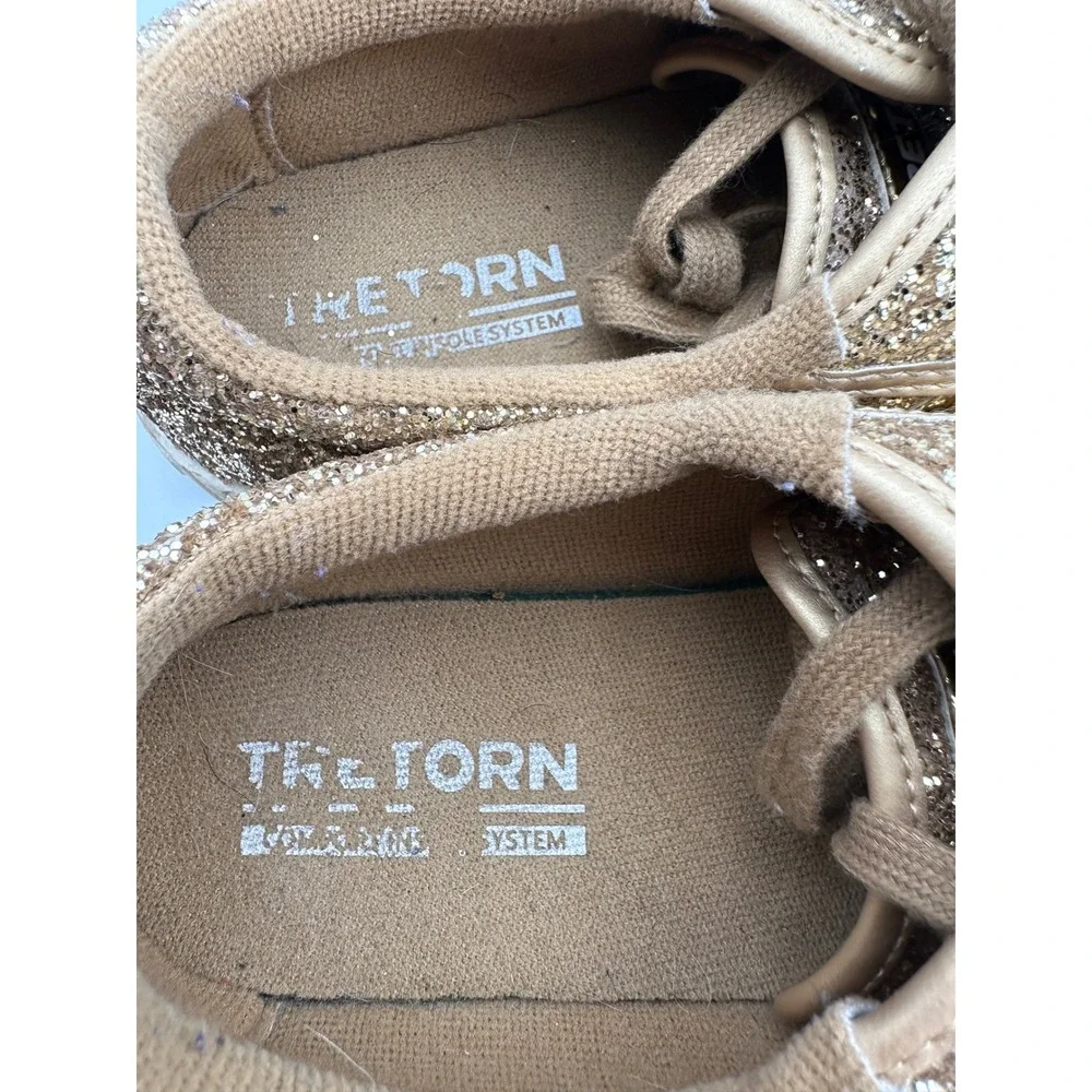 Tretorn Nylite Plus Glitter Plus Sneakers 7M Gold Sparkle Low Top Glam Shoes